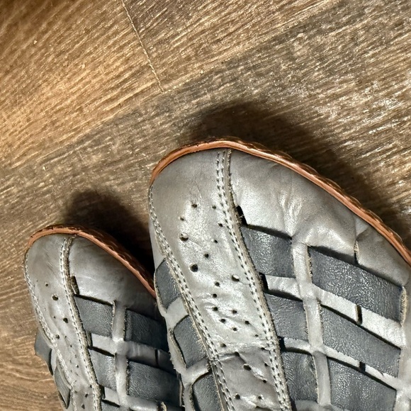 Rieker size 37 (6.5-7) Gray Mules Stylish slingback Clogs style leather EUC - Picture 4 of 16